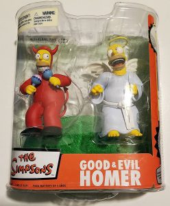 Figura de Good y Evil Homer Simpson de Neca - Mu帽ecos de Homer Simpson de los Simpsons - Figuras de acci贸n de los Simpsons
