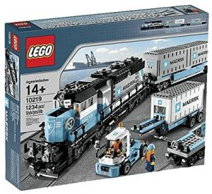 Sets de LEGO de trenes - Juguete de construcci贸n de LEGO de Tren de mercanc铆as Maersk 10219
