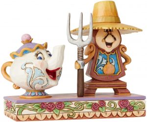 Figura de Ding Dong y la Señora Potts de la Bella y la Bestia de Disney de Enesco - Cinderella - Muñecos de Disney