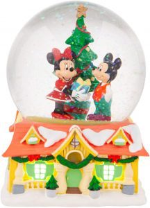 Figura de bola de nieve de Mickey Mouse y Minnie Mouse - Bolas de cristal de nieve de Disney