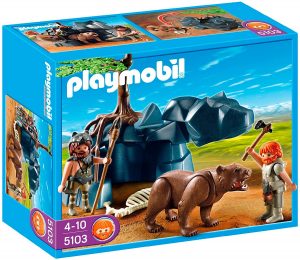 Set De Playmobil 5103 De Edad Piedra Cavern铆cola Con Oso De Playmobil Prehistoria