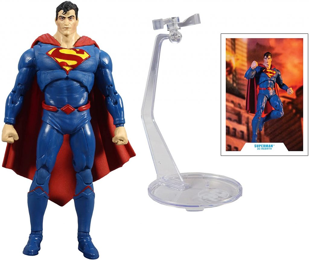 Superman Uomo D'Acciaio - Action Figure 9,4 Cm Con Accessorio Bastone E Scudo, Giocattolo Per Bambini 4+