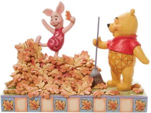 Figura De Piglet Y Winnie The Pooh Con Hojas De Enesco