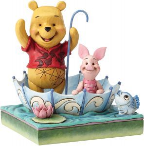 Figura De Piglet Y Winnie The Pooh Con Paraguas De Enesco